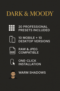 Dark & Moody Portrait Collection - Professional Lightroom Presets