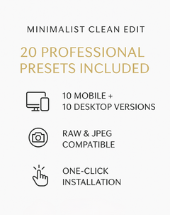 Minimalist Clean Edit Collection - Professional Lightroom Presets