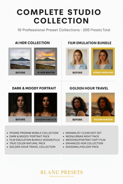 Complete Studio - Ultimate Lightroom Presets Collection | All 10 Professional Photography Preset Packs Bundle